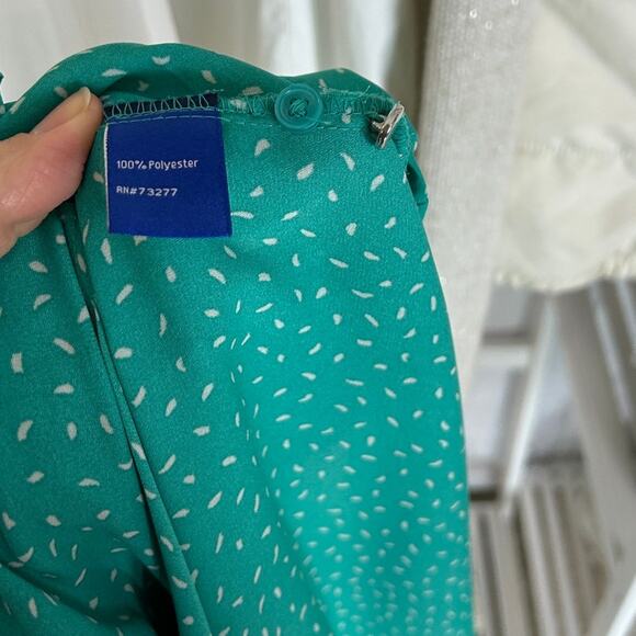 Apt. 9 Women's Size M Teal Button Up Roll Tab Sleeve Lightweight Blouse #0349 - Picture 9 of 14